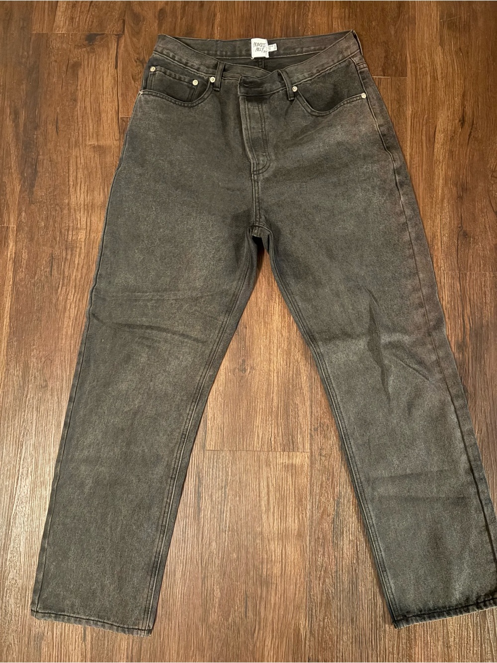Princess Polly Straight Leg Jeans in Washed Black